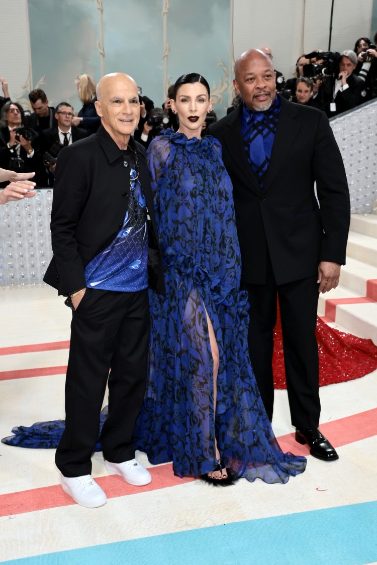 Jimmy Iovine_ Liberty Ross_ and Dr. Dre attend the Met with Burberry ...