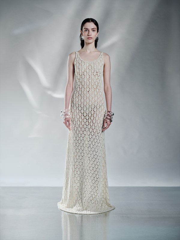 ファビアナフィリッピ タッセル リネン ノースリーブ ロングワンピース